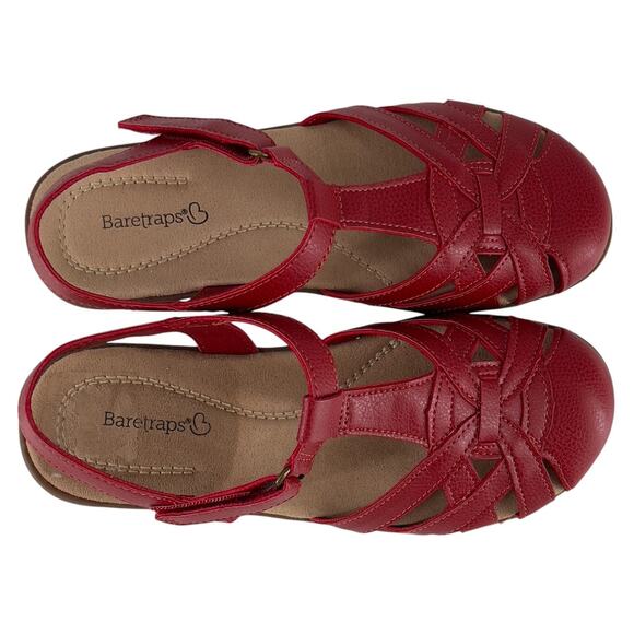 BareTraps Black Brixton Closed Toe Slingback Sandals 6M Red - Picture 6 of 15